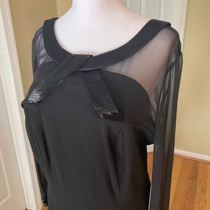 COPY - Badgley Mischka Brand New Sheer Sleeve Dress NWT